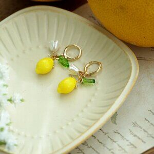Handmade cute lemon earrings